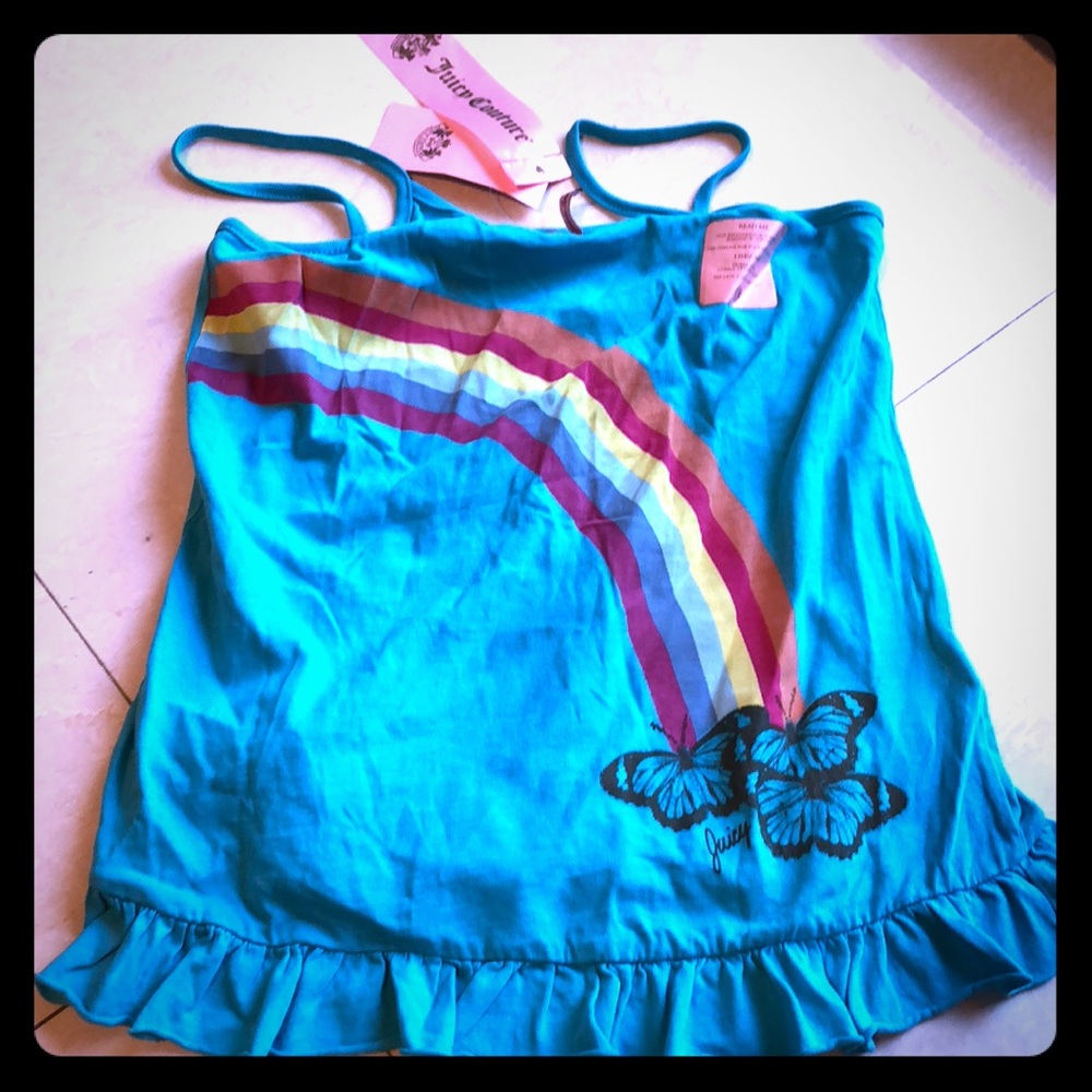 JUICY COUTURE blue rainbow top GIRLS sz 10 NWT
